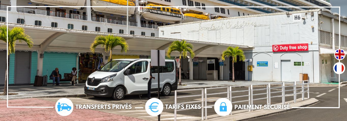 navette, transport, taxi aéroport pointe à pitre, ports et gares maritimes guadeloupe